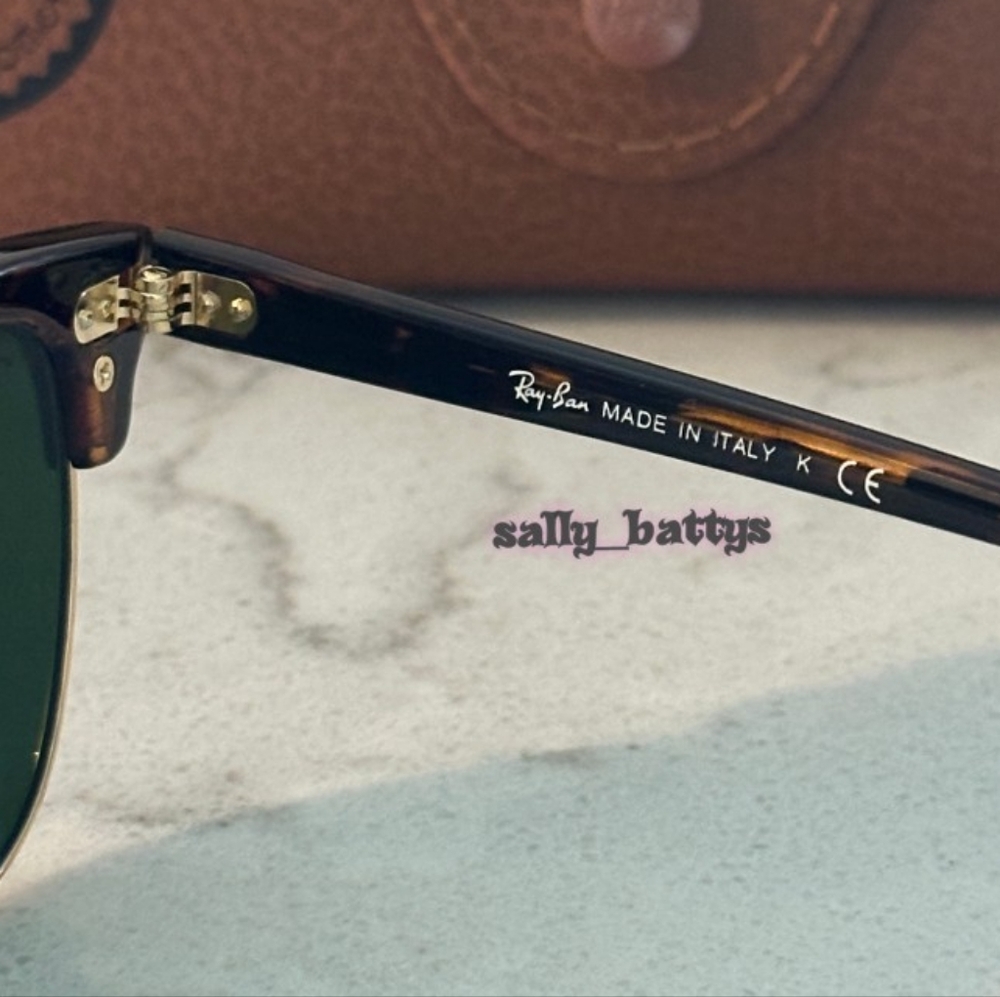 RayBan (Store Display) Clubmaster Tortoise RB3016 Green Lenses - Picture 10 of 16